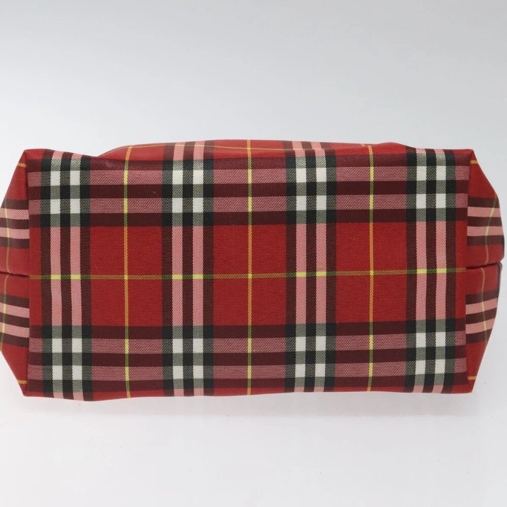 BURBERRY Nova Check Hand Bag Nylon Red Auth 110324 - Picture 6 of 14